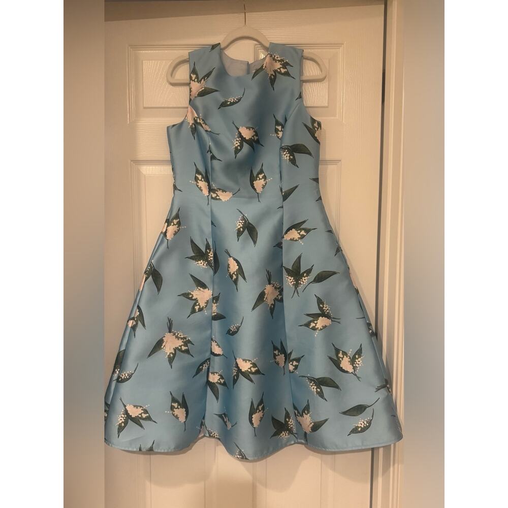 Molly Moorkamp Charlotte Lily of the Valley Midi Dress in Silk Gazar blue 8 - Picture 2 of 6